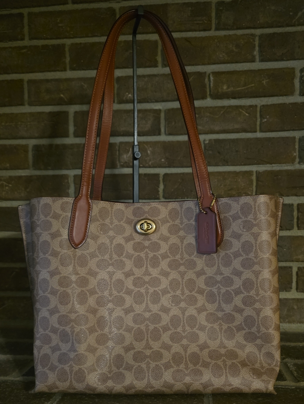 COACH Willow Tote In Signature Canvas Brown. Excellent Condition